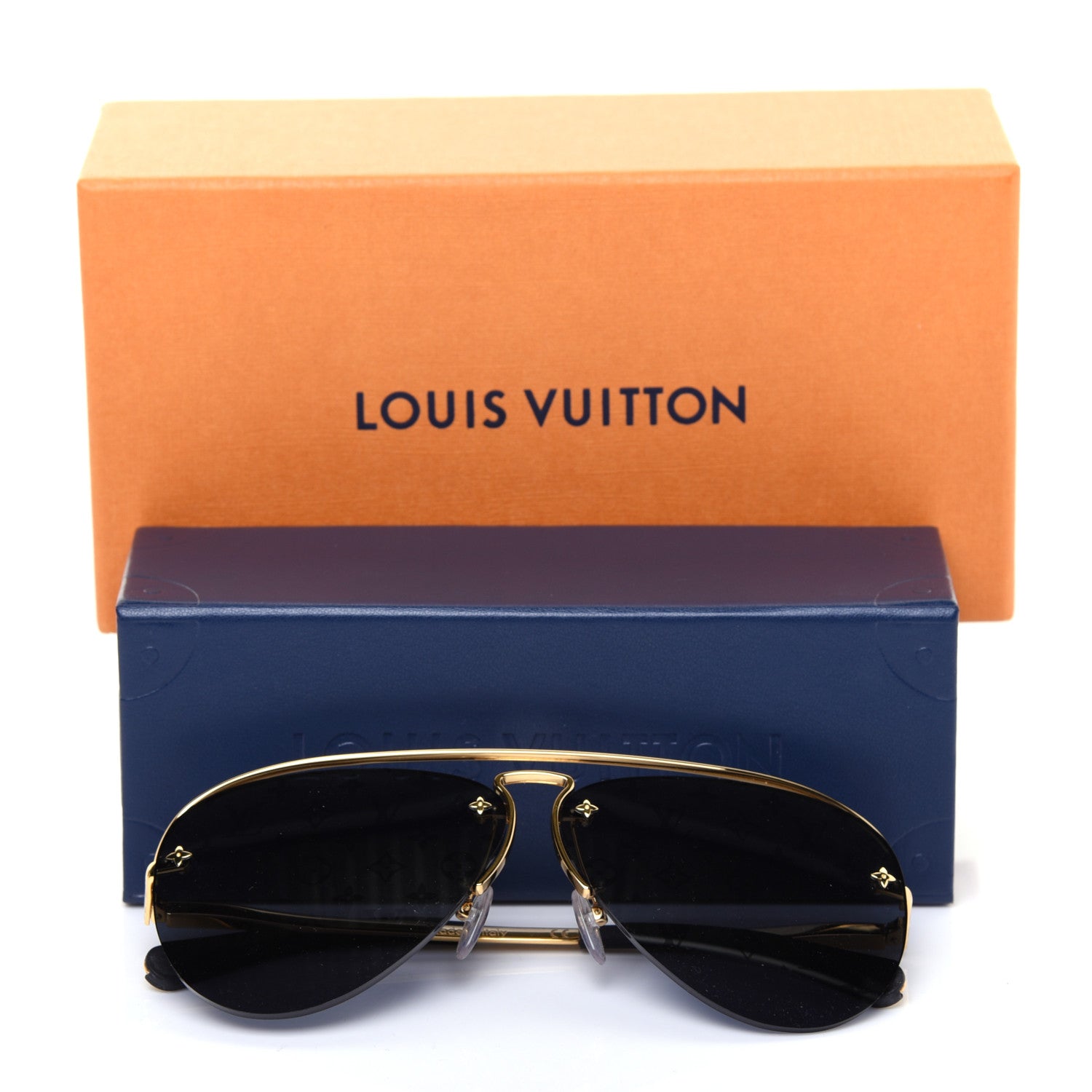 Louis Vuitton Metal Monogram Grease Sunglasses Z1172W Gold 8 of 8