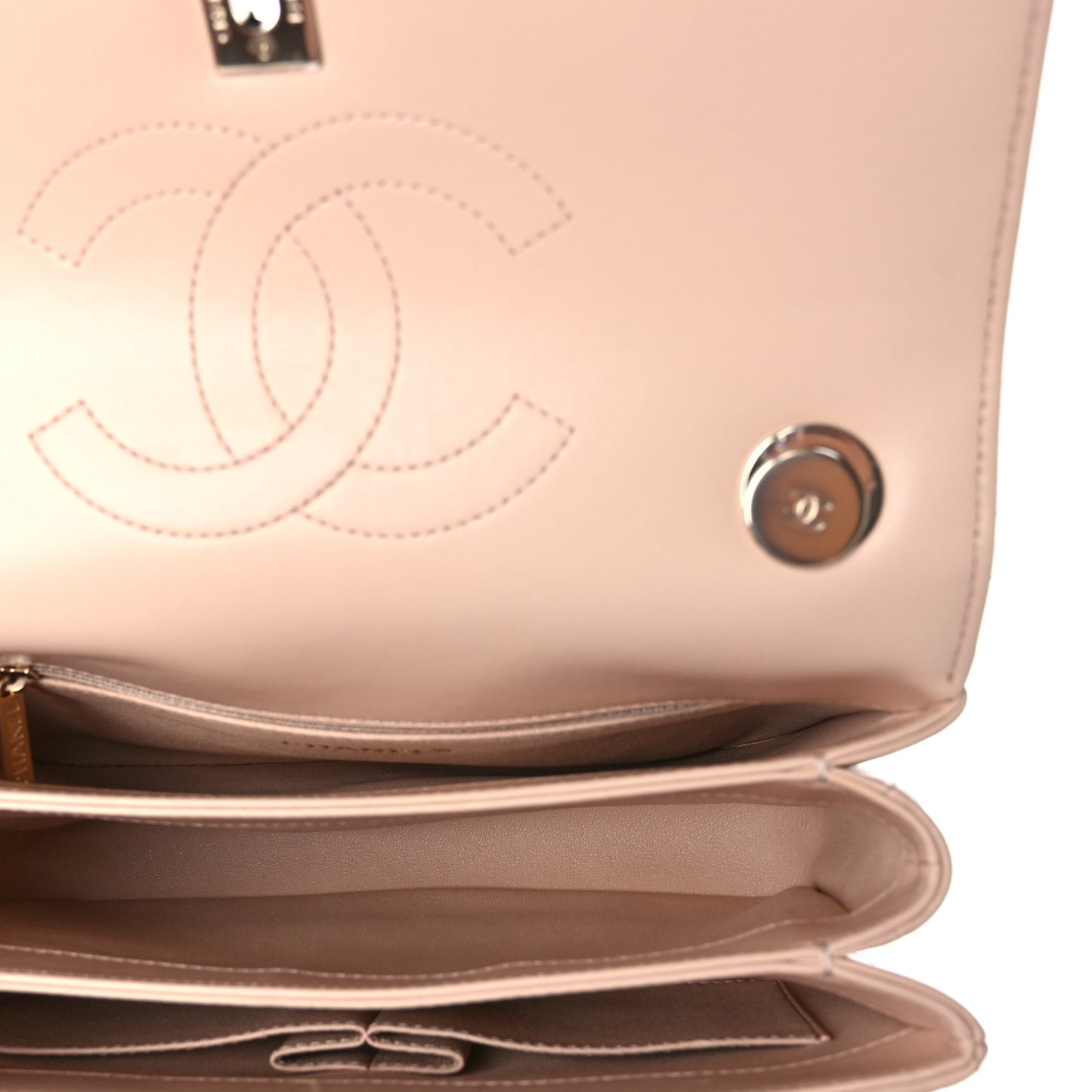 Lambskin Quilted Small Trendy CC Dual Handle Flap Bag Beige