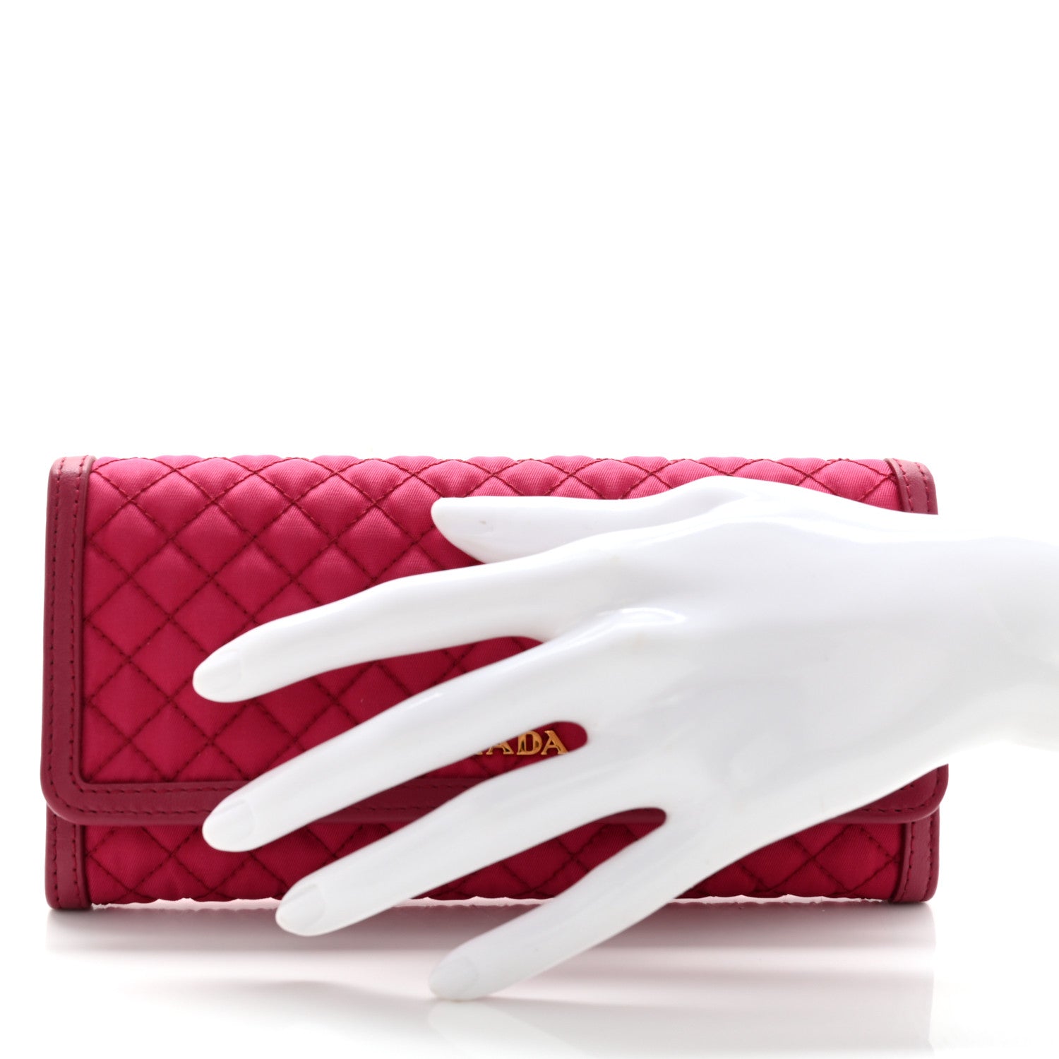 Prada Tessuto Nylon Quilted Continental Flap Wallet Ibisco 3 of 7