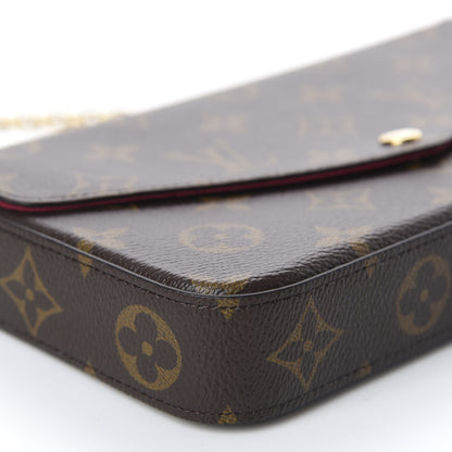 Louis Vuitton Monogram Pochette Felicie Chain Wallet Fuchsia 5 of 10