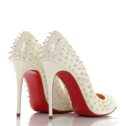 Christian Louboutin Patent Follies Spikes 100 Pumps 36.5 White 4 of 7