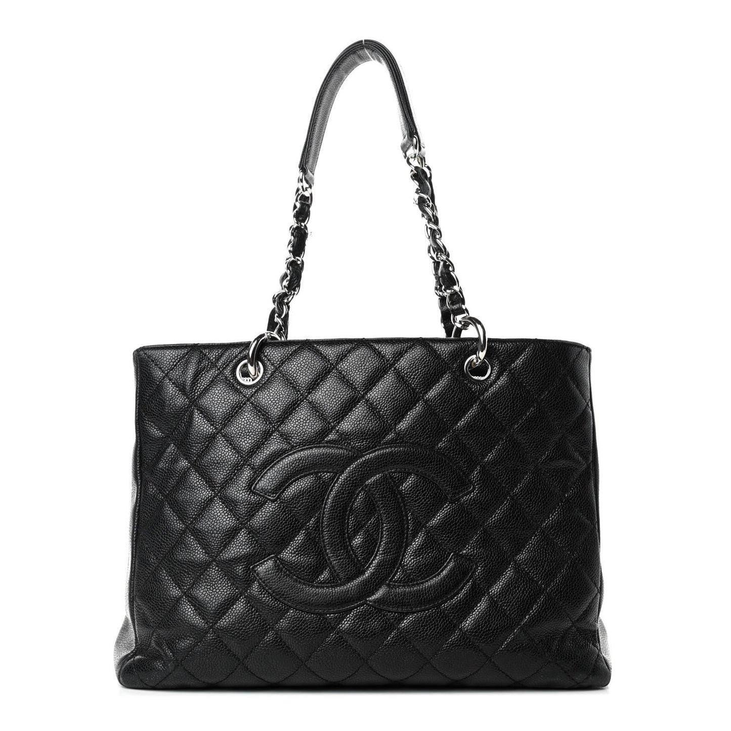 Caviar Quilted Grand Shopping Tote GST Black