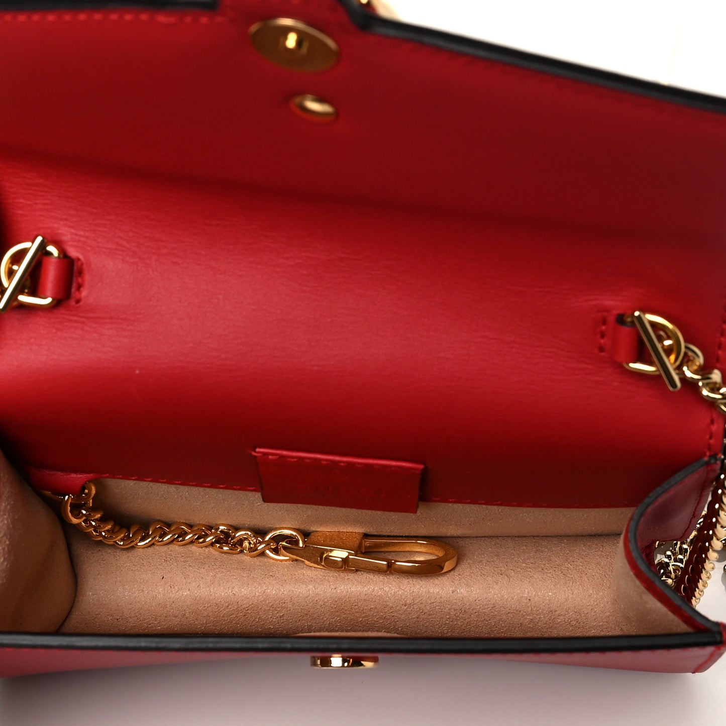 Calfskin Super Mini Sylvie Chain Shoulder Bag Hibiscus Red