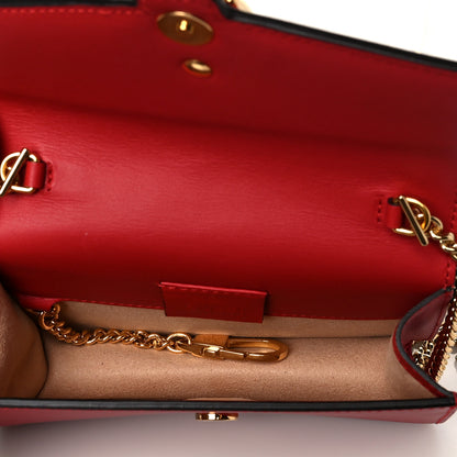 Gucci Calfskin Super Mini Sylvie Chain Shoulder Bag Hibiscus Red 5 of 10