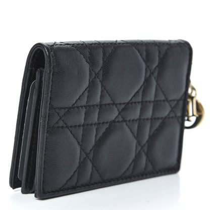 Christian Dior Lambskin Cannage Small Lady Dior Flap Card Holder Black 3 of 8