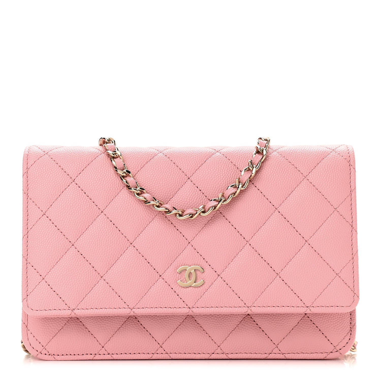 Chanel Caviar Quilted Wallet on Chain WOC Light Pink 1 of 11