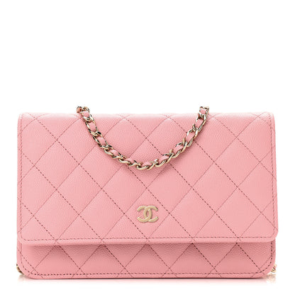 Chanel Caviar Quilted Wallet on Chain WOC Light Pink 1 of 11