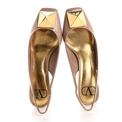 Valentino Garavani Patent One Stud Ankle Strap 60mm Block Heel Pumps 36 Rose Cannelle 2 of 11