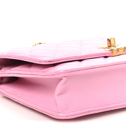 Chanel Lambskin Quilted Secret CC Wallet On Chain WOC Pink 9 of 10