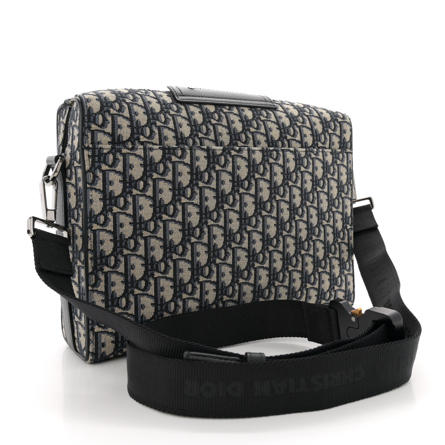 Christian Dior Oblique Jacquard Grained Calfskin Lingot Pouch Beige Black 3 of 9