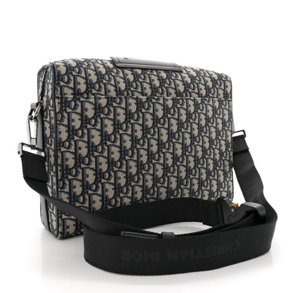 Christian Dior Oblique Jacquard Grained Calfskin Lingot Pouch Beige Black 3 of 9