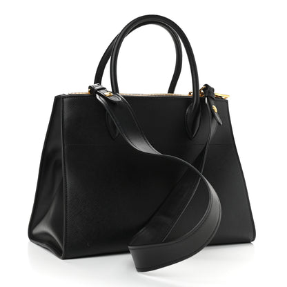 Prada Saffiano City Calfskin Greche Paradigme Bag Black 3 of 10