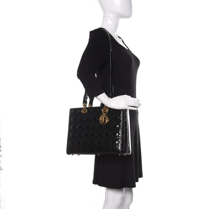 Christian Dior Patent Cannage Large Lady Dior Black 2 of 10