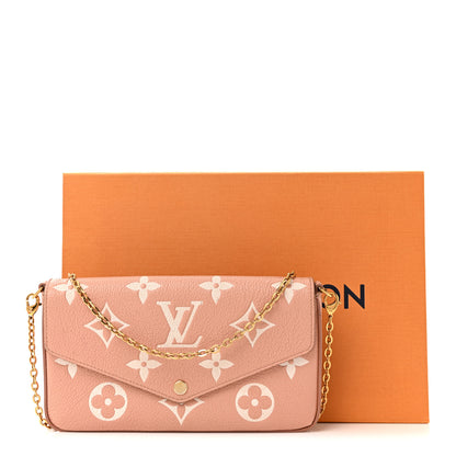 Louis Vuitton Empreinte Monogram Giant Felicie Pochette Chain Wallet Rose Trianon Creme 16 of 16