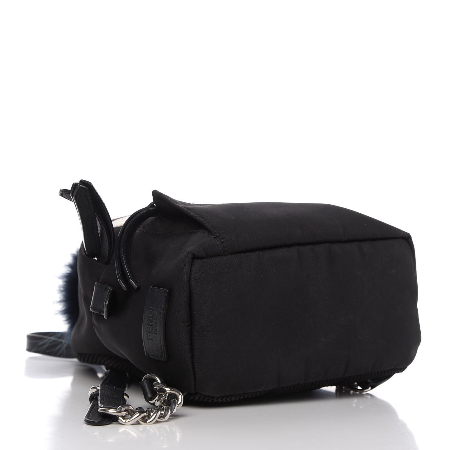 Nylon Vitello Fox Goat Fur Monster Eyes Mini Backpack Black Multicolor Sky