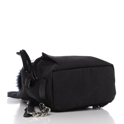 Fendi Nylon Vitello Fox Goat Fur Monster Eyes Mini Backpack Black Multicolor Sky 4 of 11