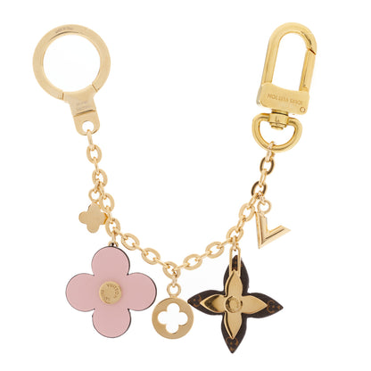Louis Vuitton Brass Monogram Blooming Flowers Bag Charm Key Holder Rose Ballerine 3 of 5