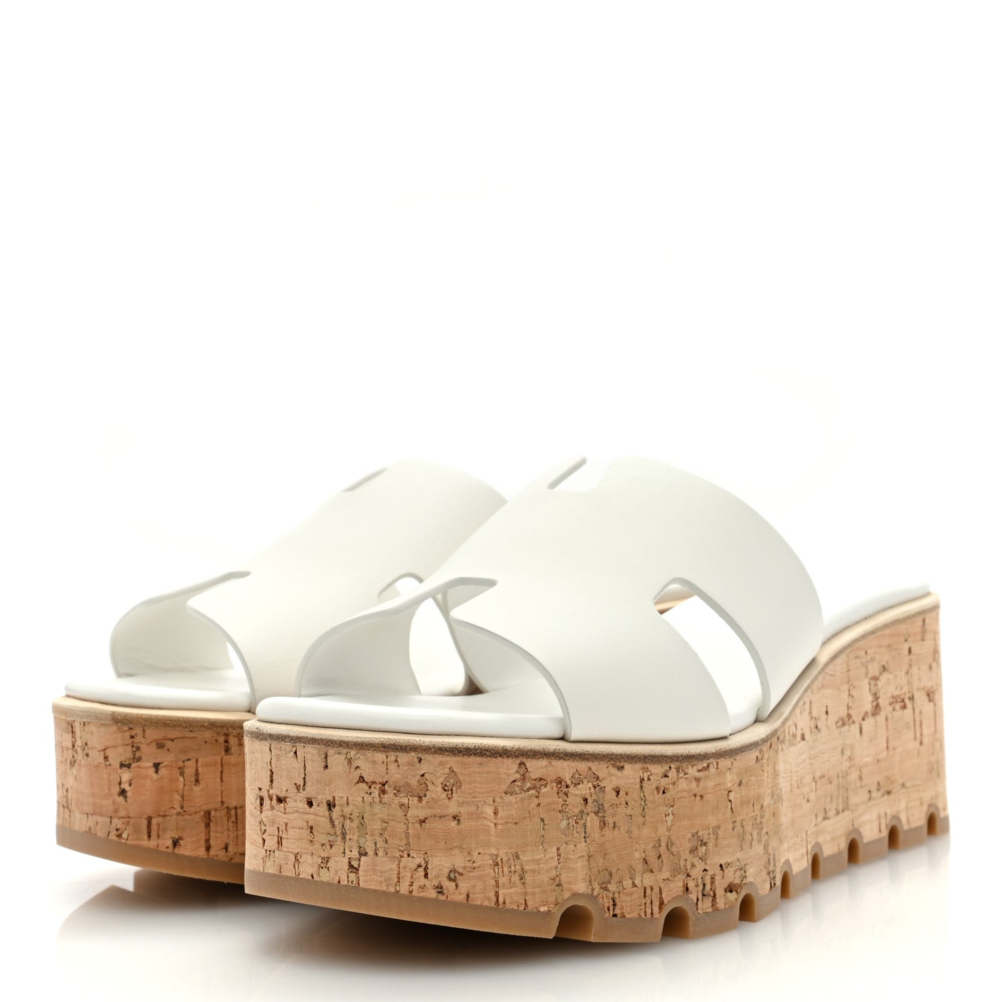 Calfskin Cork Eze 30 Sandals 40 White