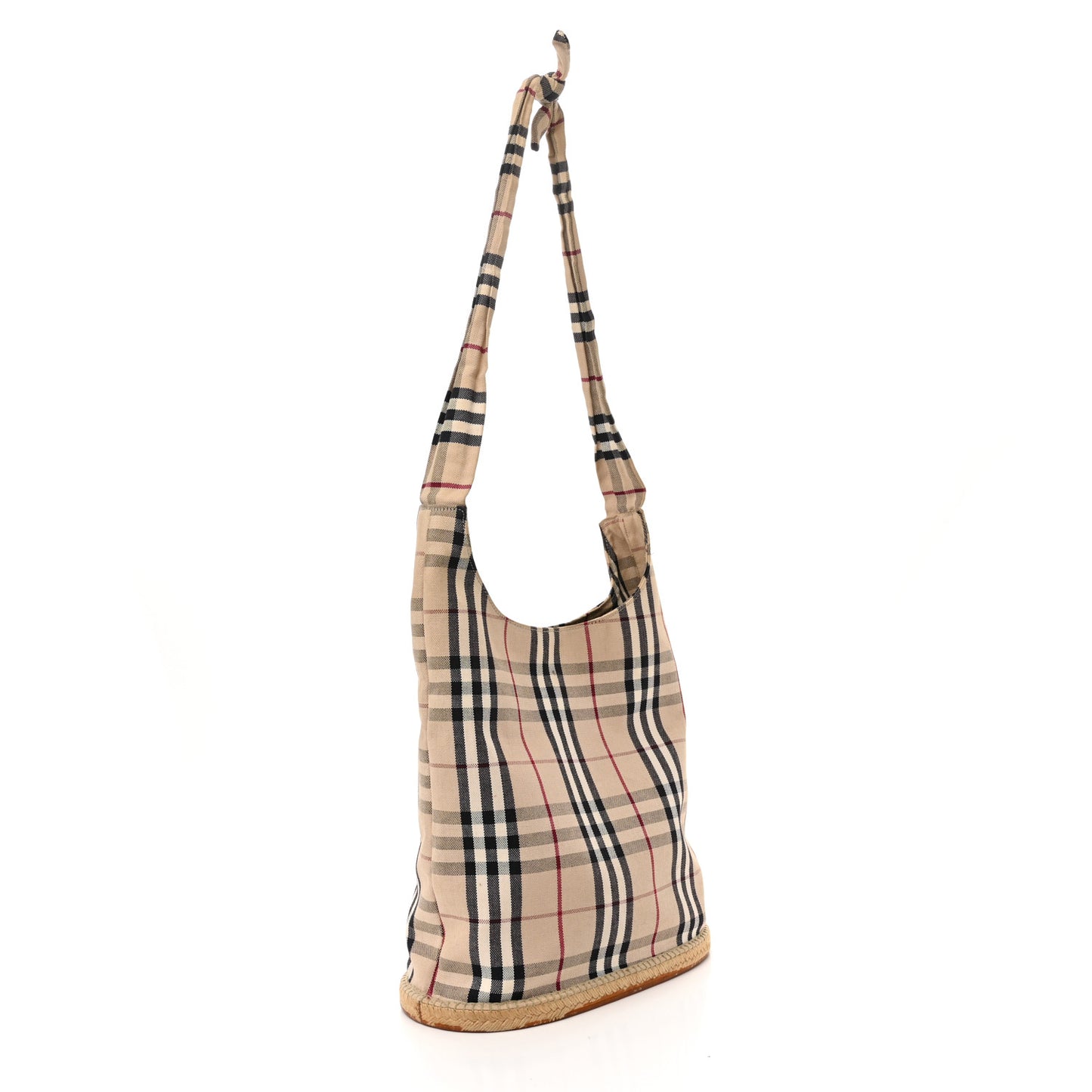 House Check Espadrille Bucket Bag Beige