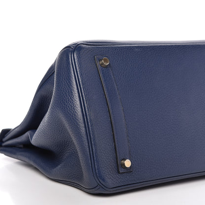Hermes Taurillon Clemence Birkin 35 Bleu Saphir 6 of 9