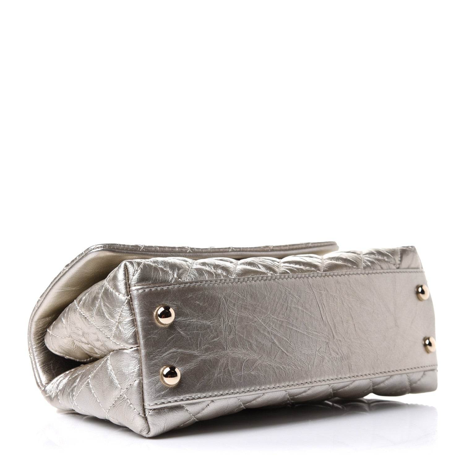 Chanel Metallic Aged Calfskin Quilted Mini Coco Handle Flap Gold 4 of 12