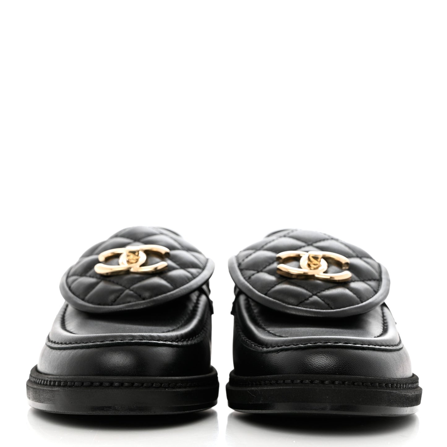Lambskin Quilted CC Turnlock Loafers 37.5 Black