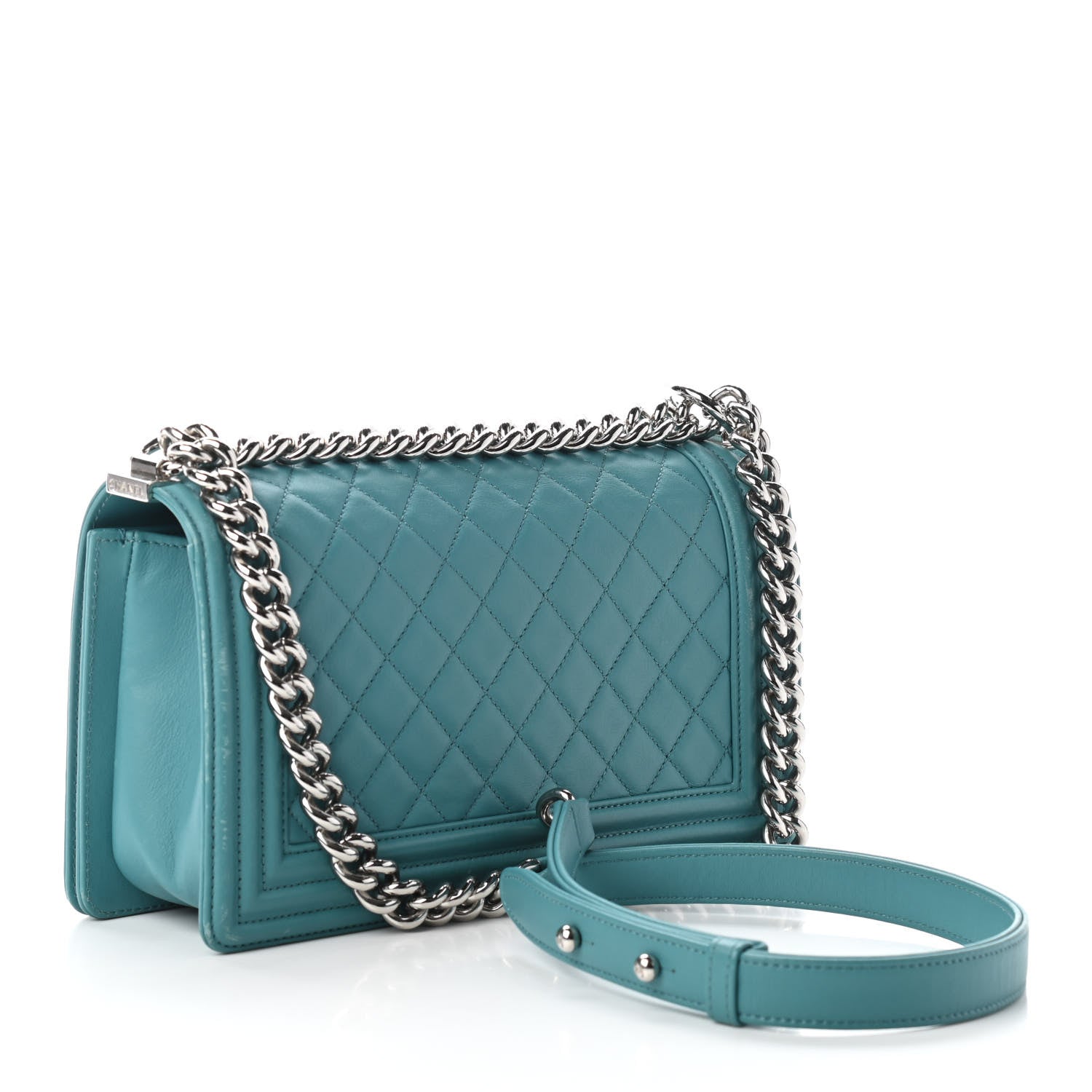 Chanel Calfskin Quilted Medium Boy Flap Turquoise 3 of 10