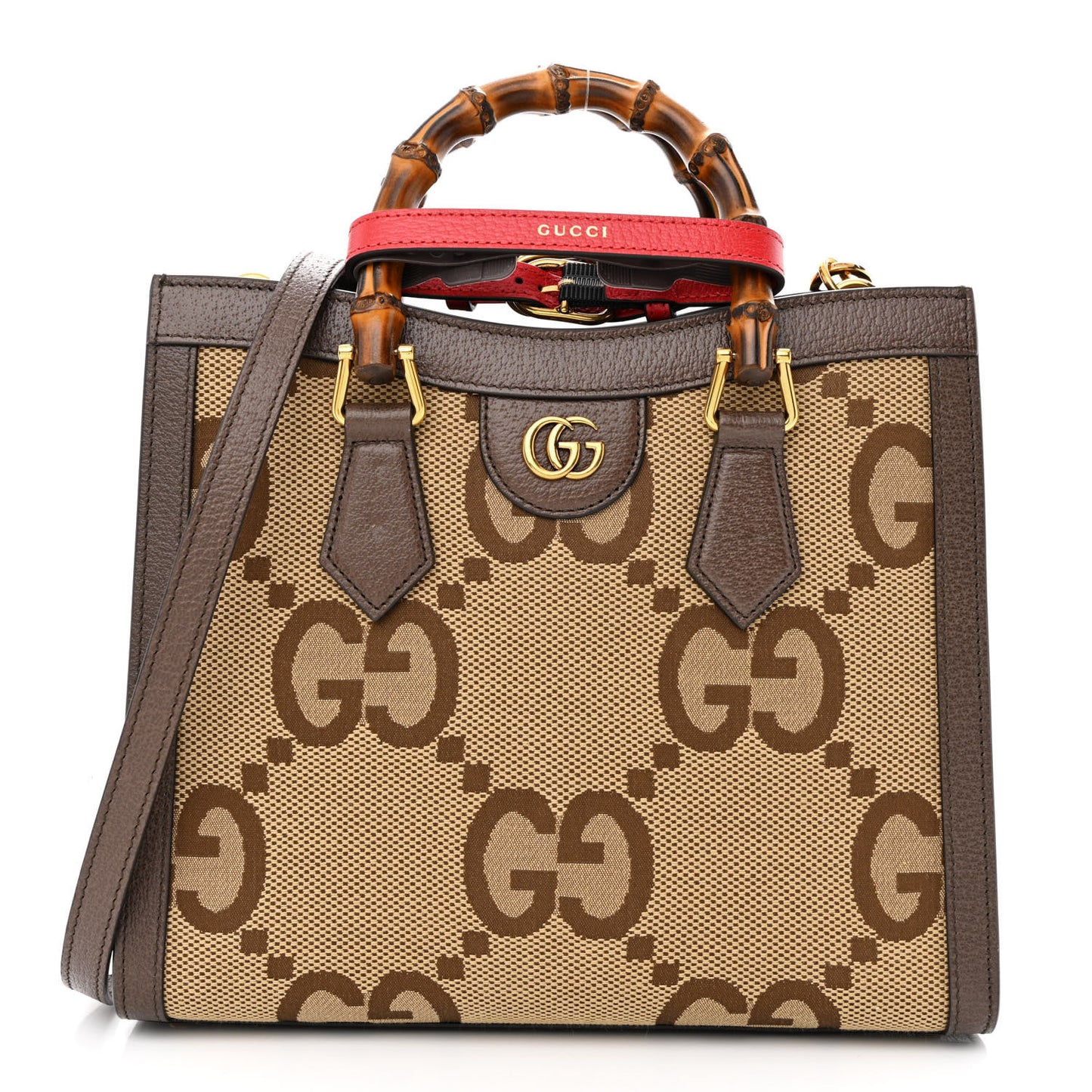 Monogram Jumbo GG Textured Dollar Calfskin Small Diana Tote Bag Camel Ebony New Acero Pomegranate Red