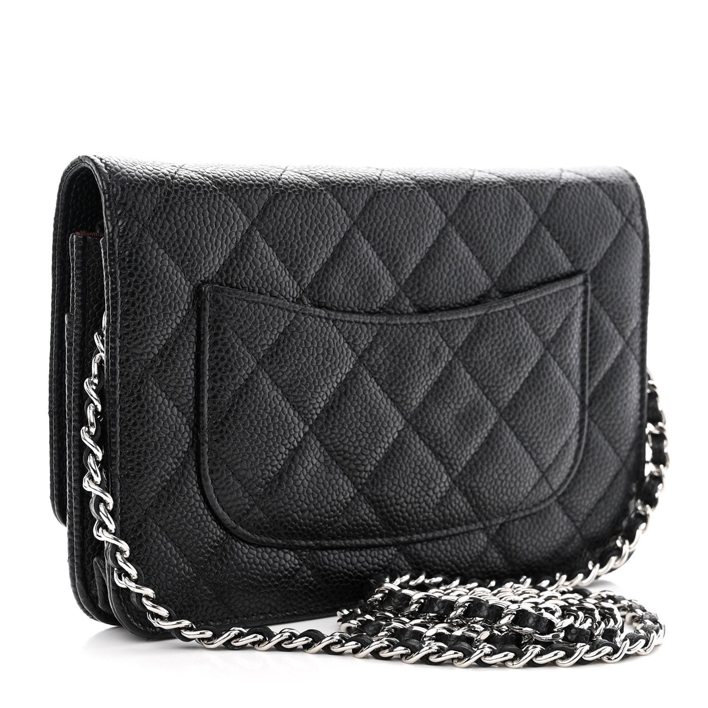 Caviar Quilted Wallet on Chain WOC Black
