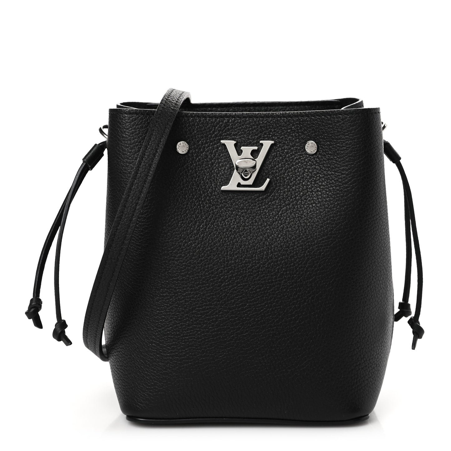 Calfskin Nano Lockme Bucket Black