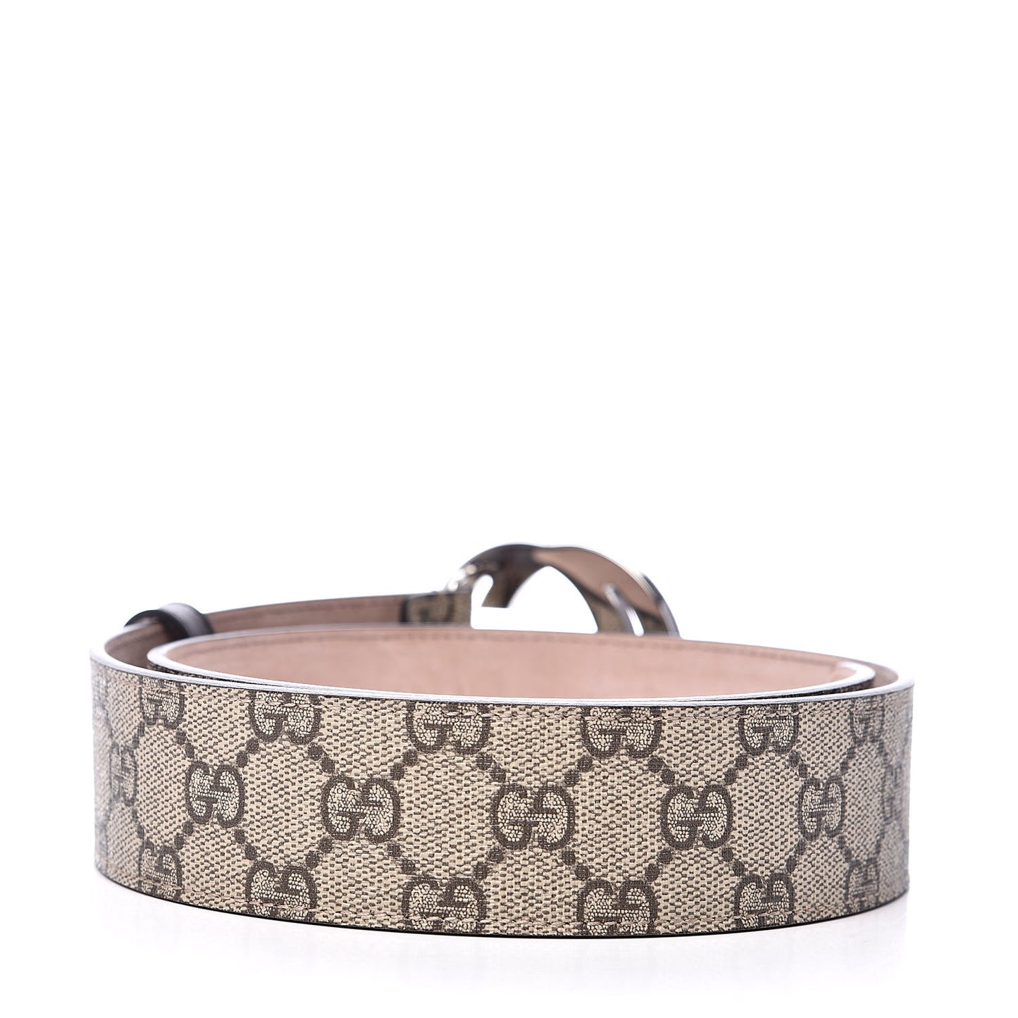 GG Supreme Monogram Selleria Calfskin Interlocking G 40mm Belt 80 32 Beige Ebony Cocoa