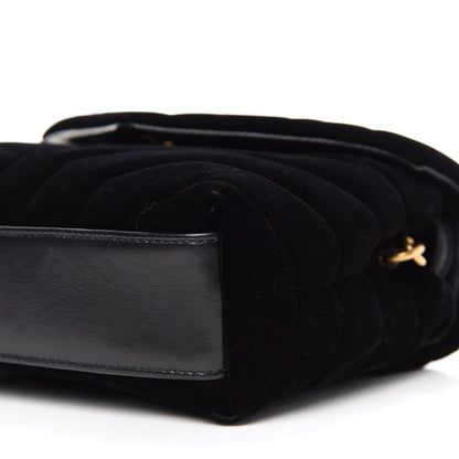 Saint Laurent Velvet Y Quilted Monogram Toy Loulou Chain Satchel French Black 7 of 13