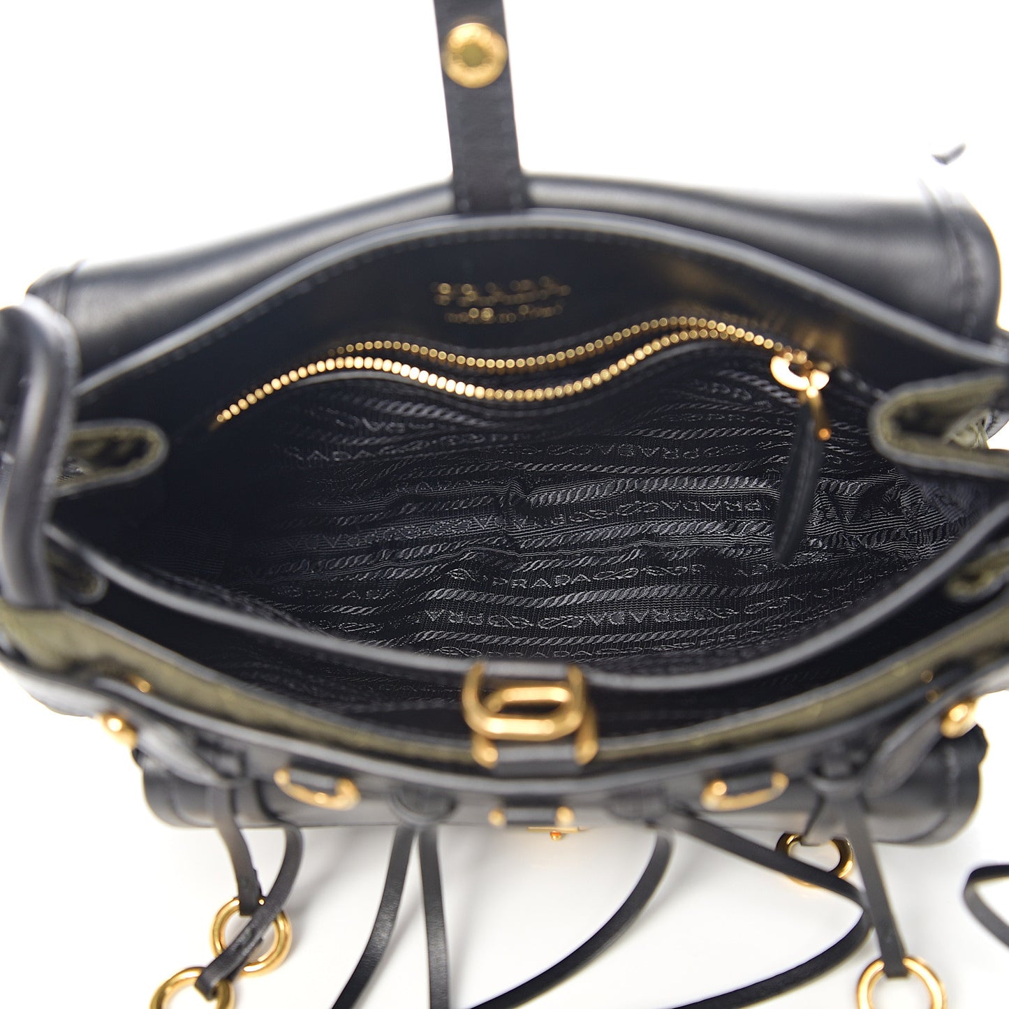 Nylon Calf Quilted Corsaire Bag Militare Black
