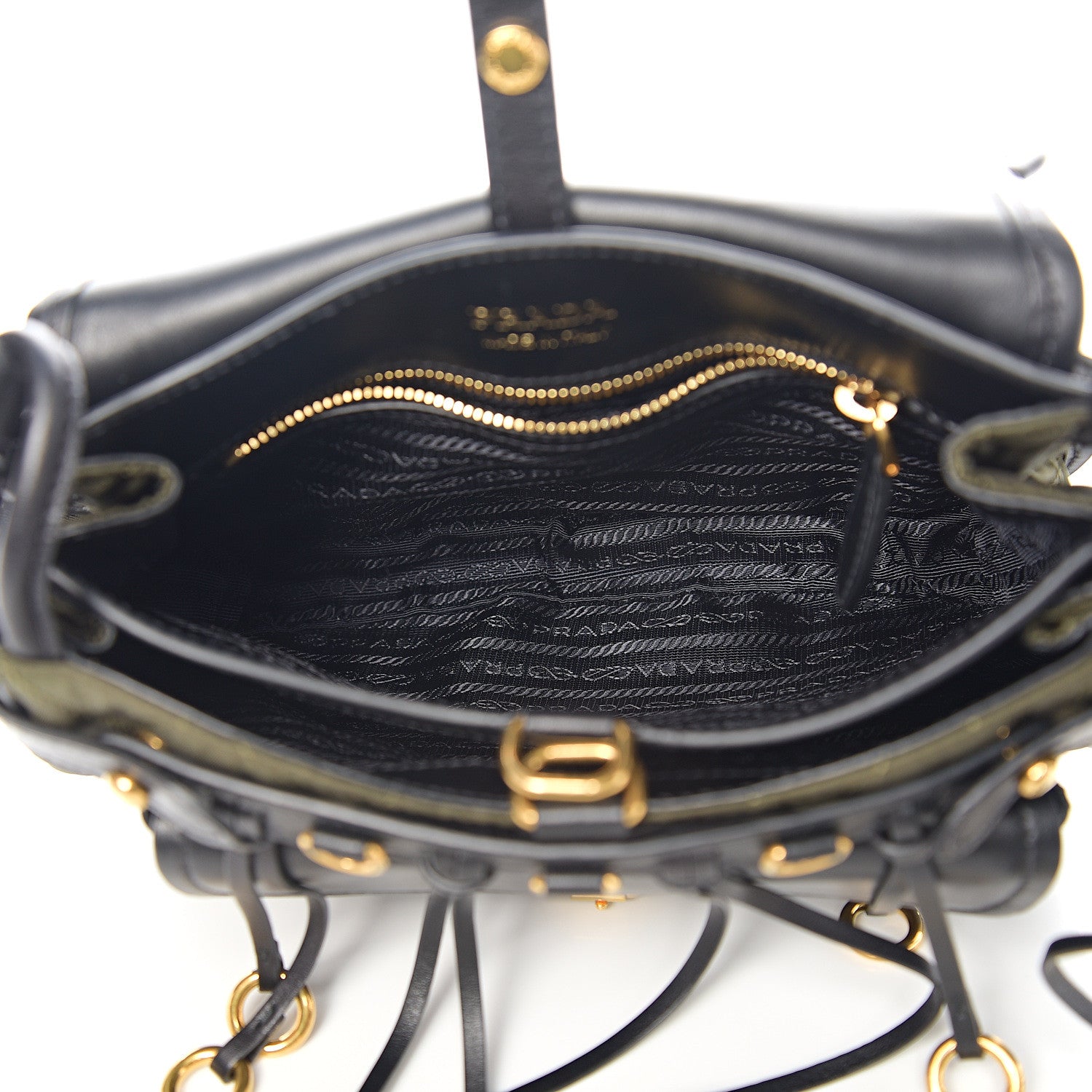 Prada Nylon Calf Quilted Corsaire Bag Militare Black 4 of 8