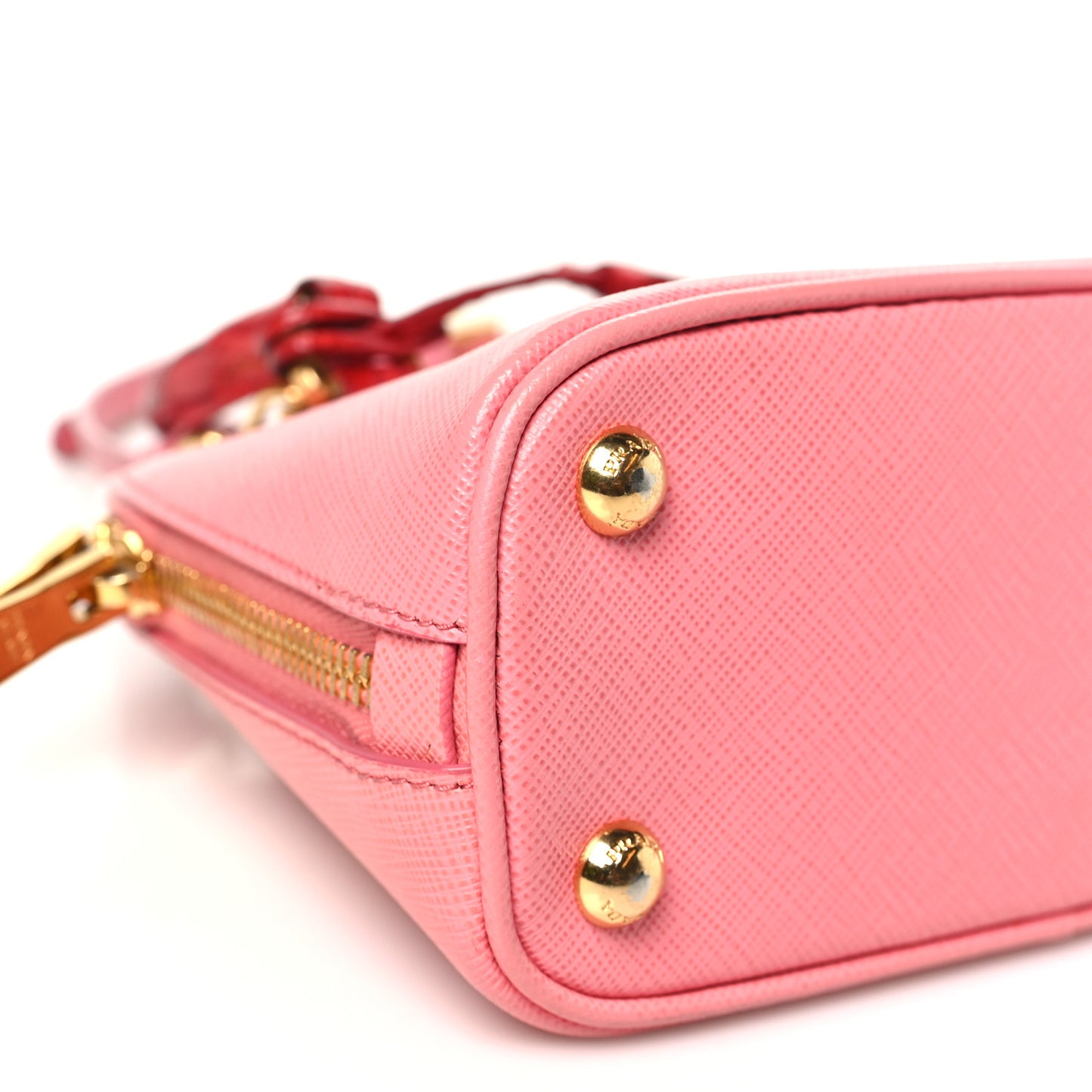 Saffiano Lux Crocodile Mini Promenade Tote Fuoco Begonia