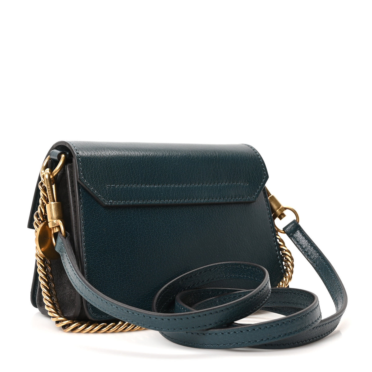 Givenchy Goatskin Suede Mini GV3 Shoulder Bag Prussian Blue Grey 3 of 9