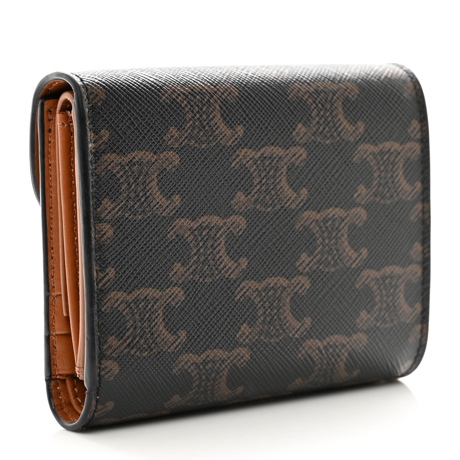 Celine Triomphe Canvas Small Triomphe Wallet Tan 4 of 8