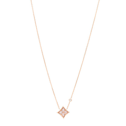 Louis Vuitton 18K Pink Gold Diamond Pink Mother of Pearl Color Blossom BB Star Pendant Necklace 1 of 5