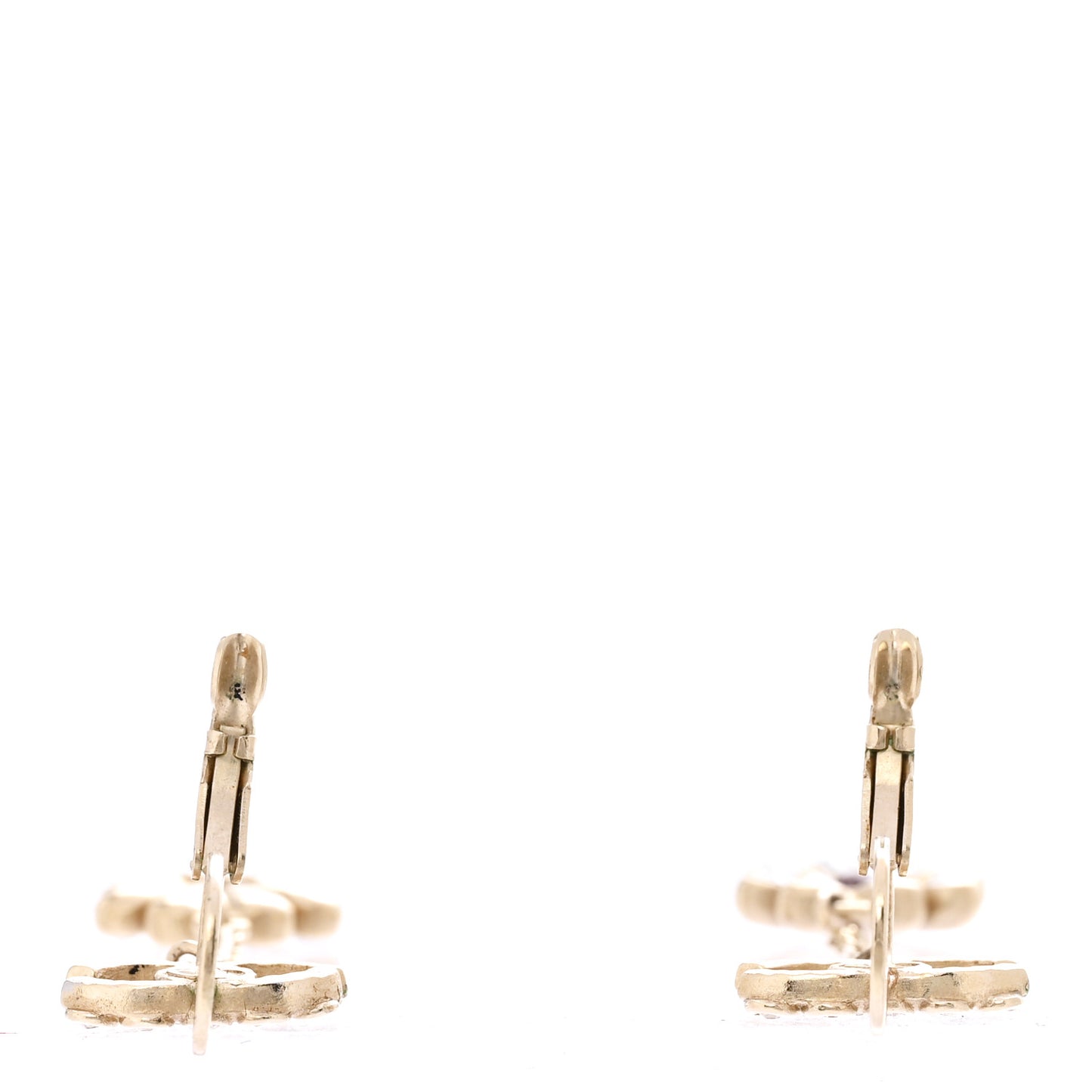 Crystal CC Flower Drop Earrings Gold