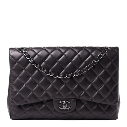 Chanel Metallic Lambskin Quilted Maxi Single Flap Grey 1 of 4