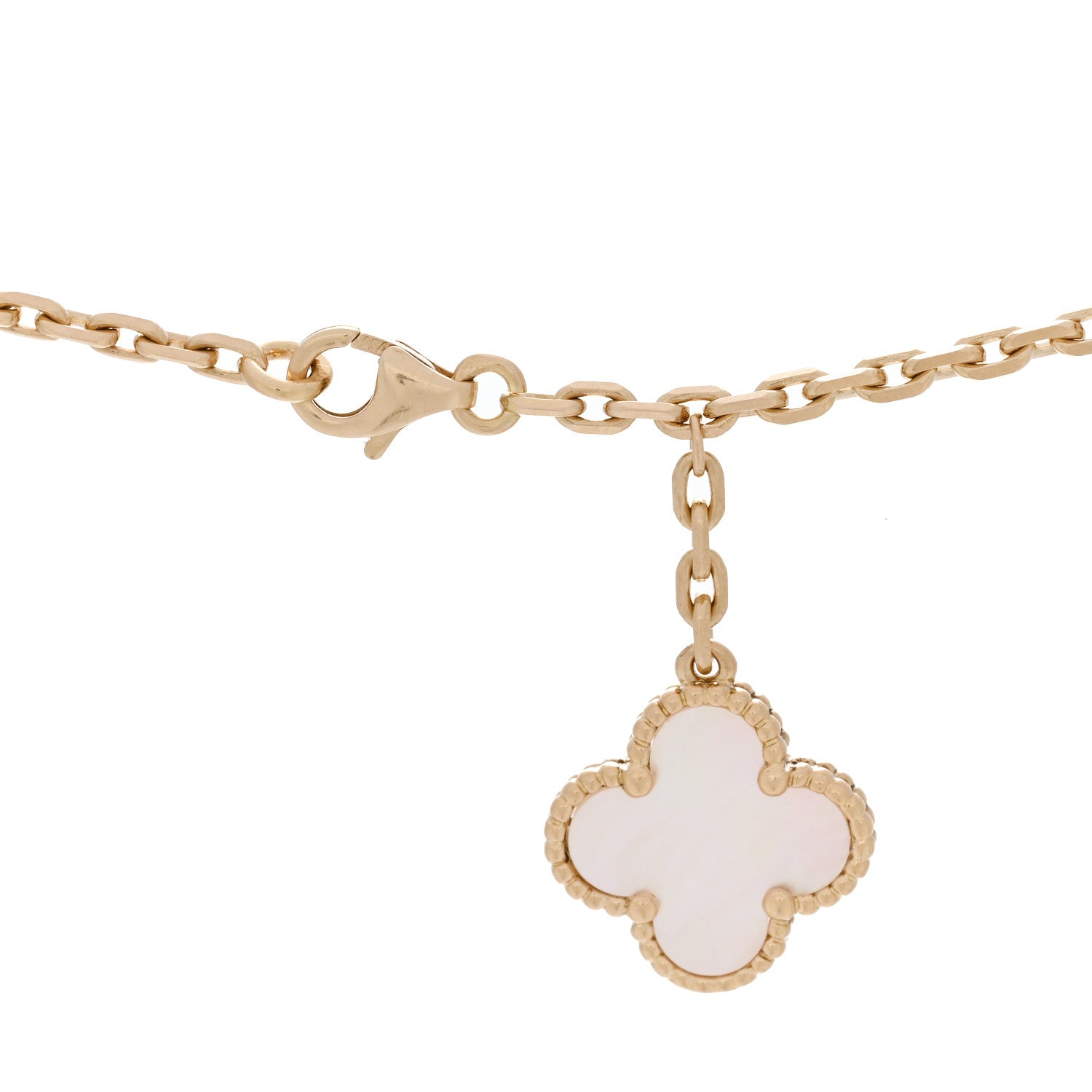 Van Cleef & Arpels 18K Yellow Gold Mother of Pearl 6 Motifs Magic Alhambra Necklace 4 of 5
