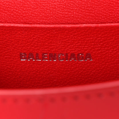 Balenciaga Shiny Calfskin Tonal B Crocodile Embossed Hourglass Top Handle Bag Mini Bright Red 6 of 11