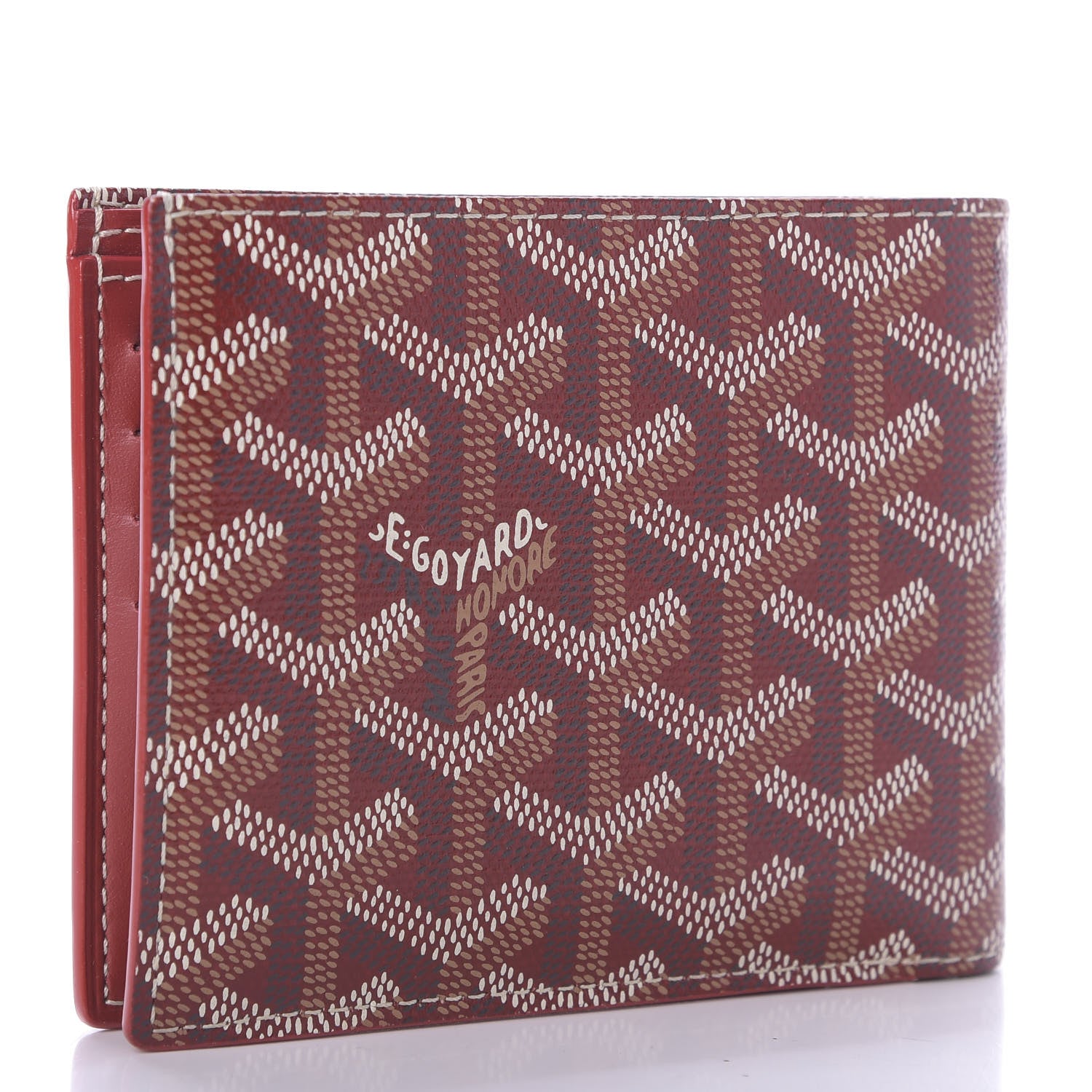 Goyard Goyardine Saint Florentin Bi-Fold Wallet Burgundy 3 of 10