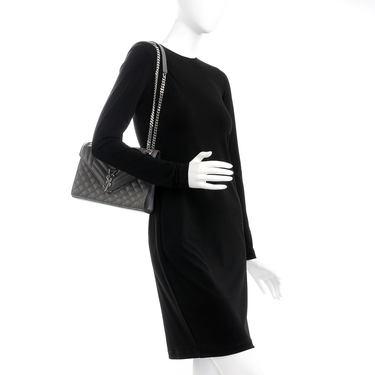 Saint Laurent Grain De Poudre Textured Mixed Matelasse Medium Triquilt Monogram Satchel Earth 2 of 7