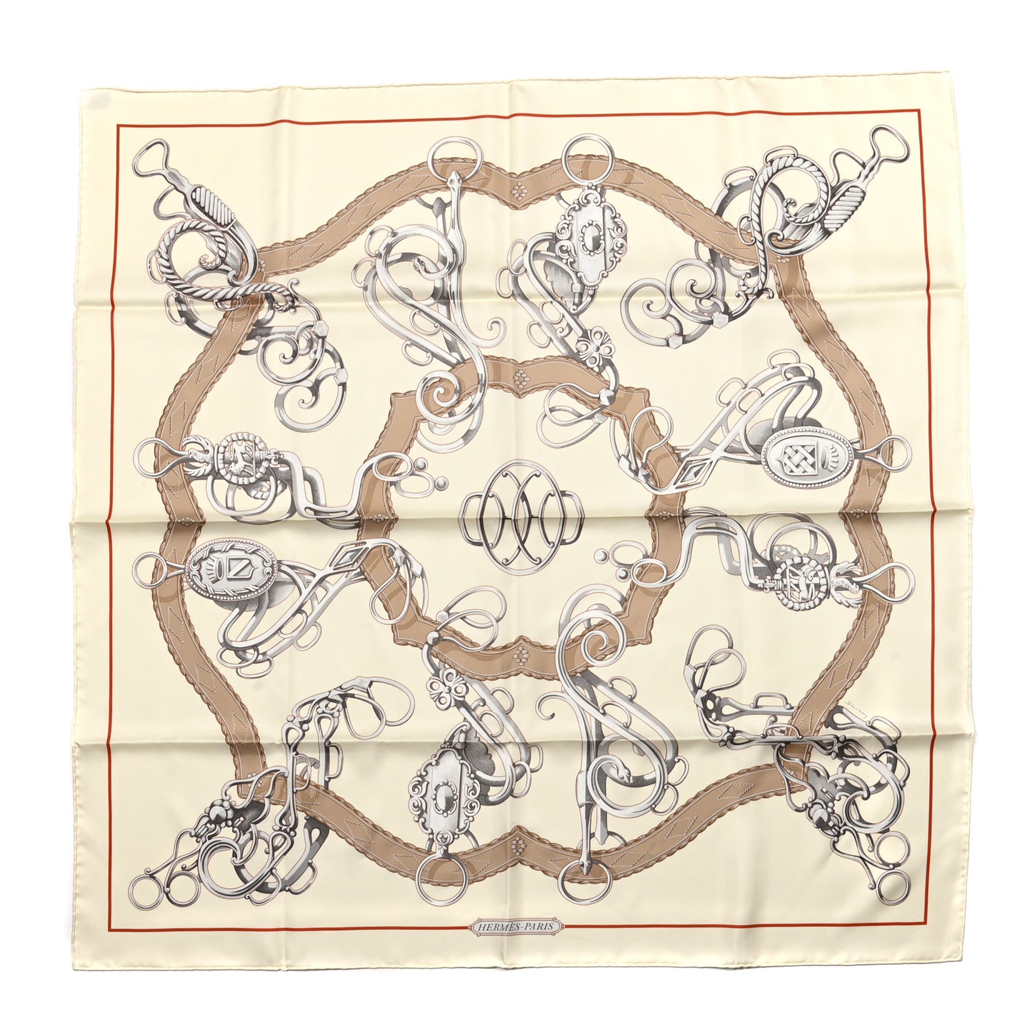 Silk Lift Profile Scarf 90 Creme Beige Gris