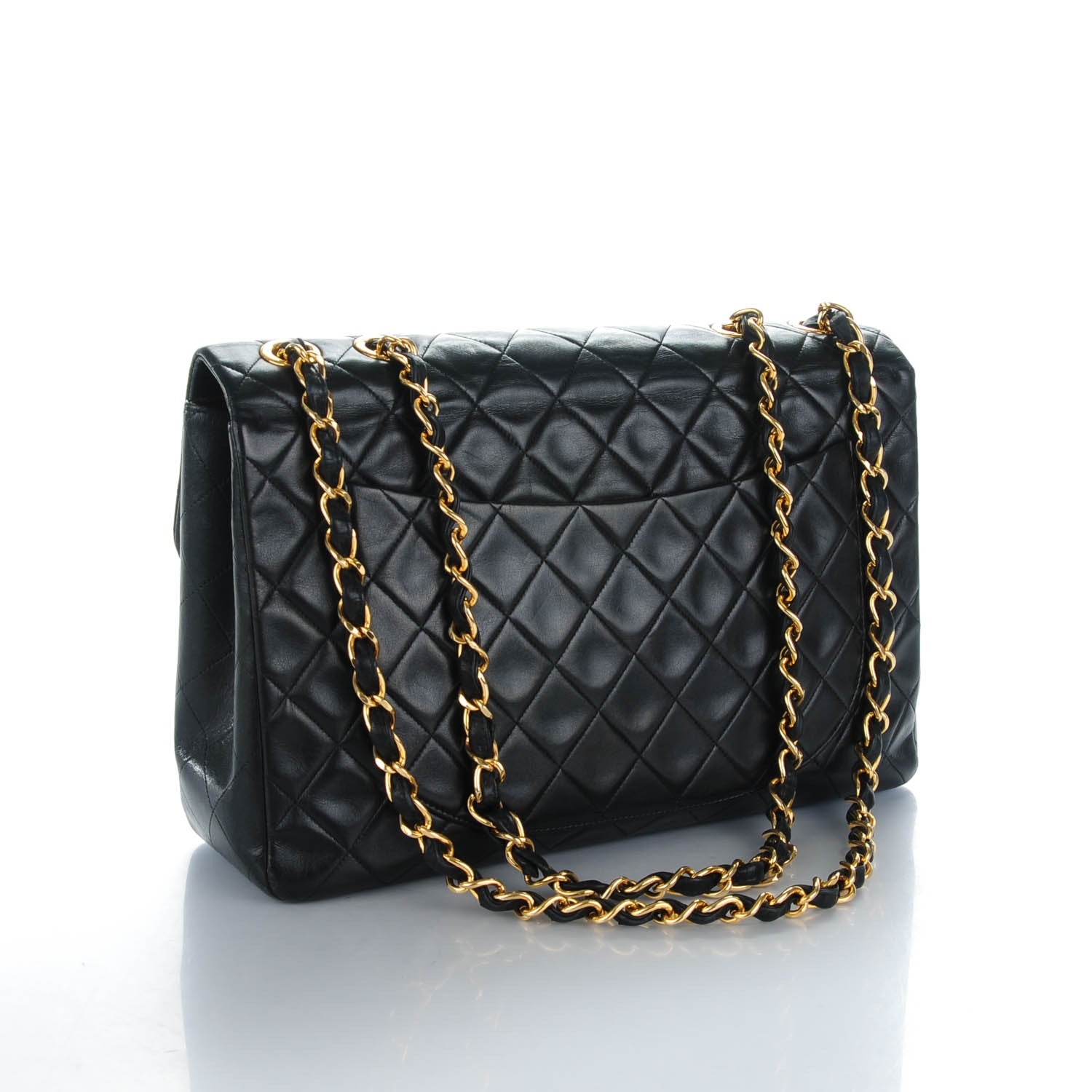 Chanel Lambskin Quilted XL Jumbo Single Flap Black 3 of 10