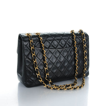 Chanel Lambskin Quilted XL Jumbo Single Flap Black 3 of 10