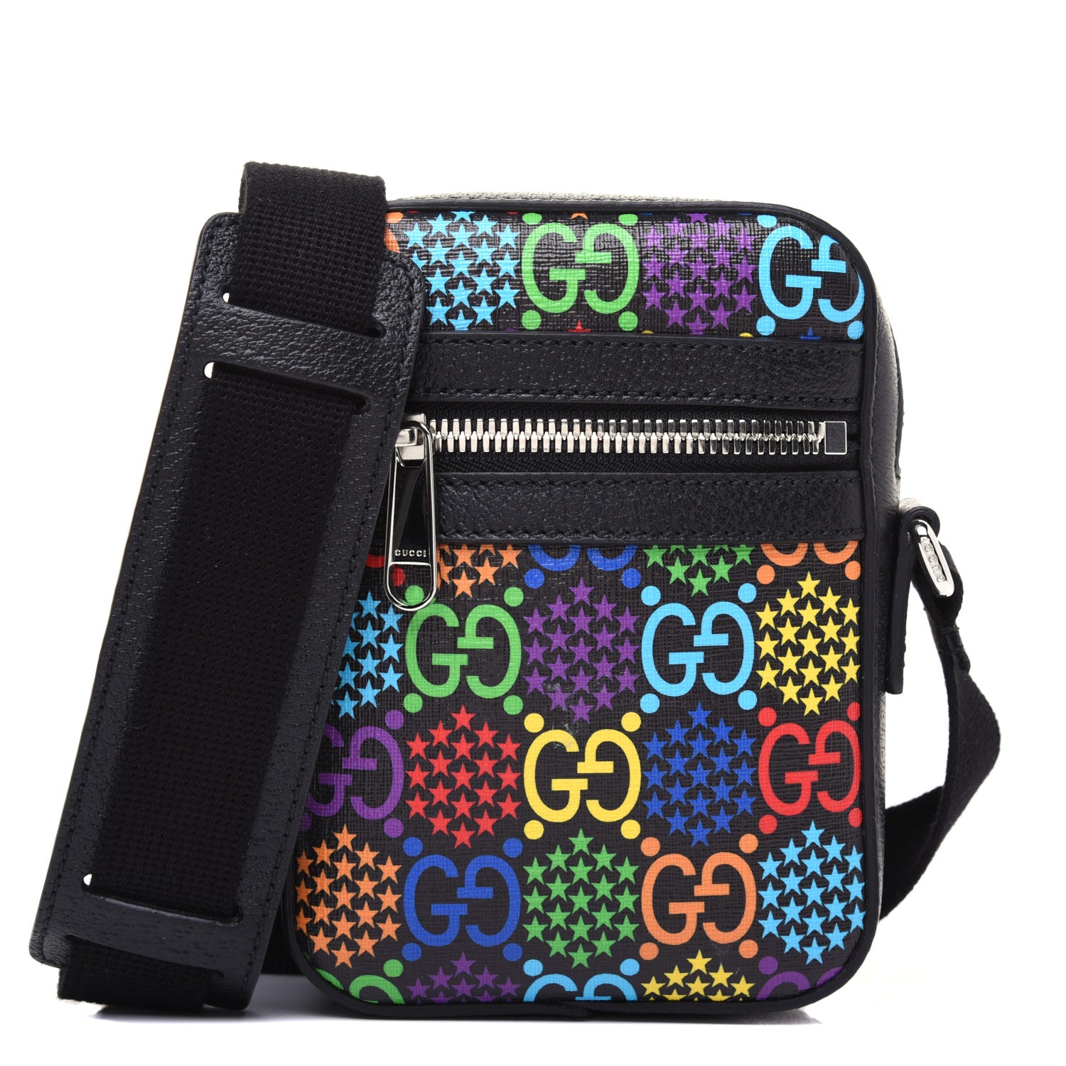 Gucci GG Supreme Monogram Psychedelic Messenger Bag Black 1 of 13