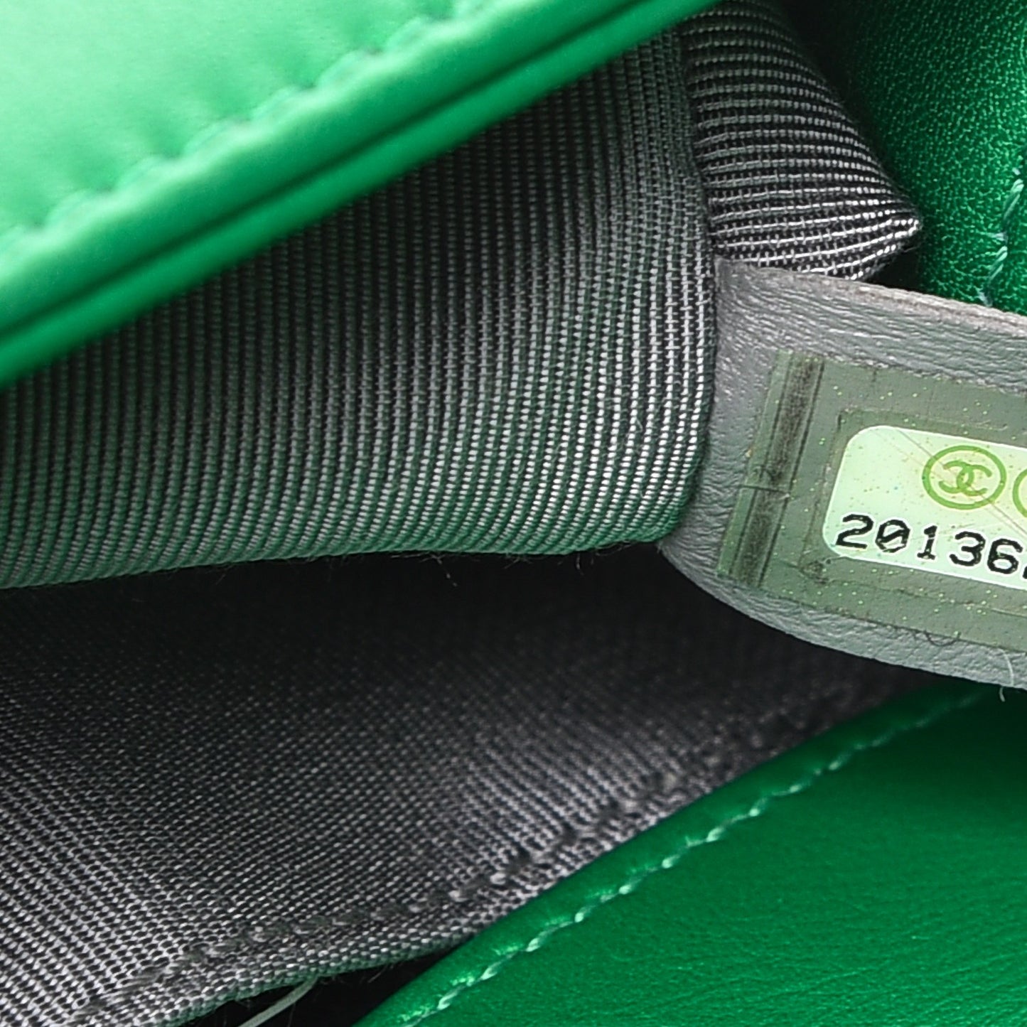 Metallic Calfskin Quilted Small Boy Flap Green
