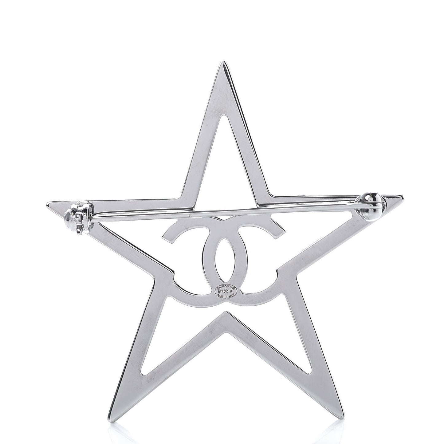 Ruthenium Crystal Star CC Brooch Blue